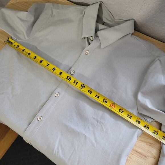 Western Rise X Cotton Button Down Fog Light Gray Small S Men's Longsleeve Shirt - Picture 3 of 5